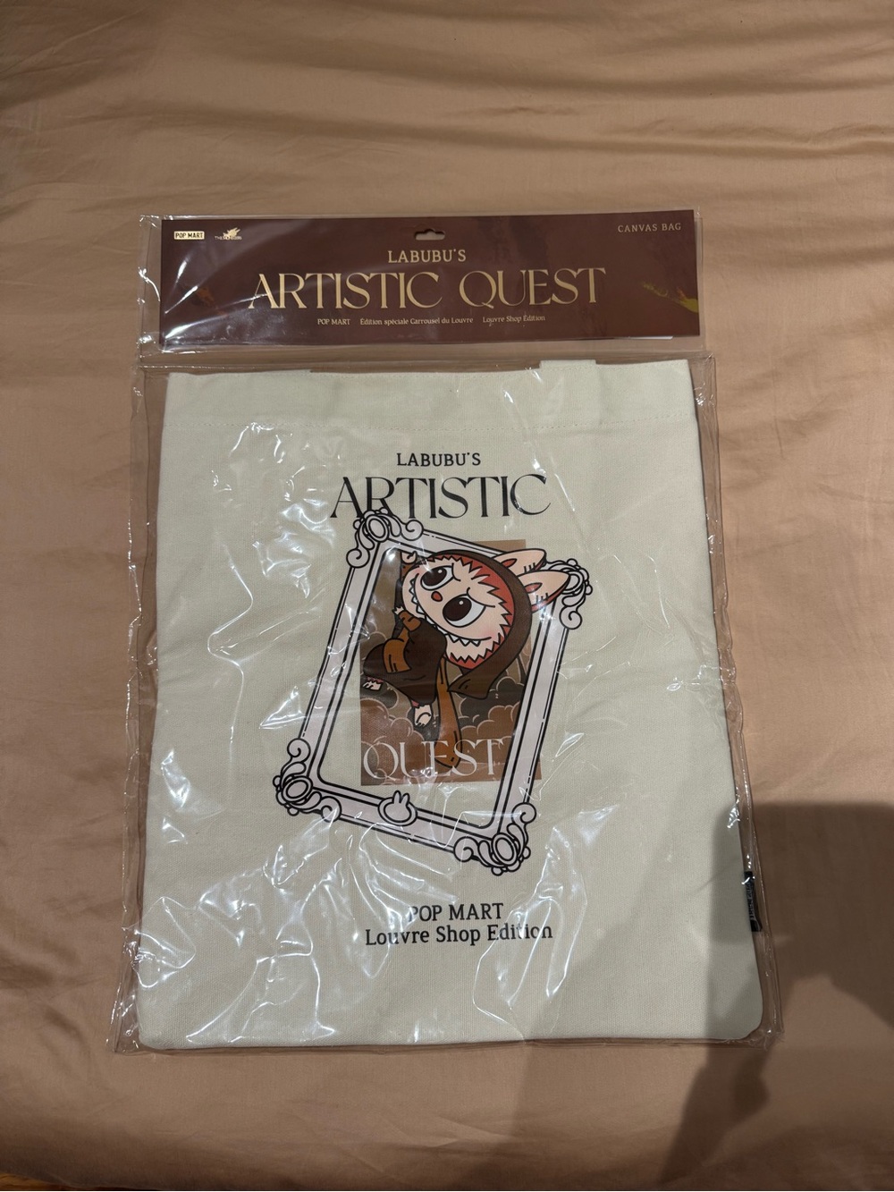 LABUBU'S Artistic Quest Canvas Tote Bag - White